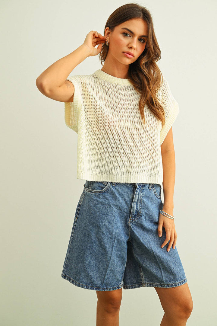 DOLMAN SLEEVE KNITTED TOP