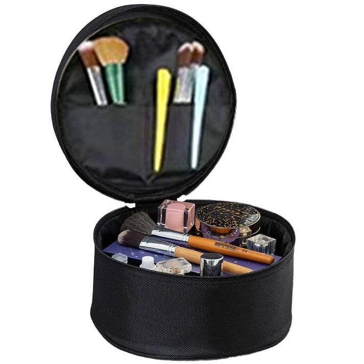 Round Makeup Cosmetic Travel Organizer Case