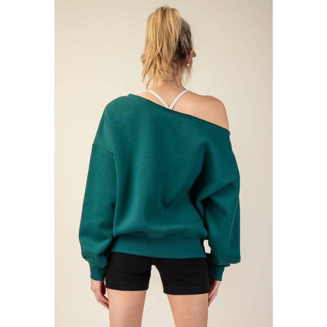 FRENCH TERRY OFF SHOULDER TOP