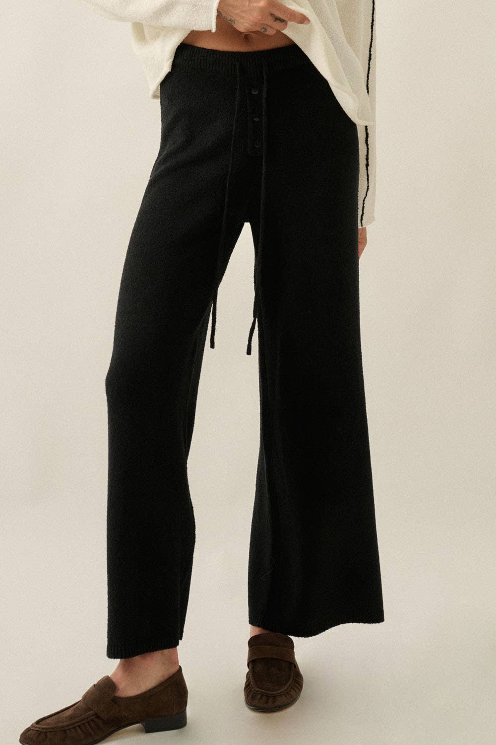 Knit Split-Hem Pants