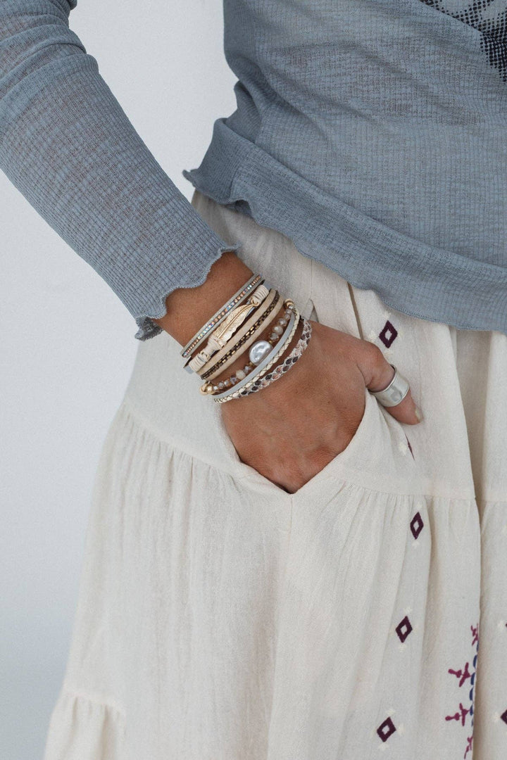 Bohemian Goddess Charmed Bracelet - Beige