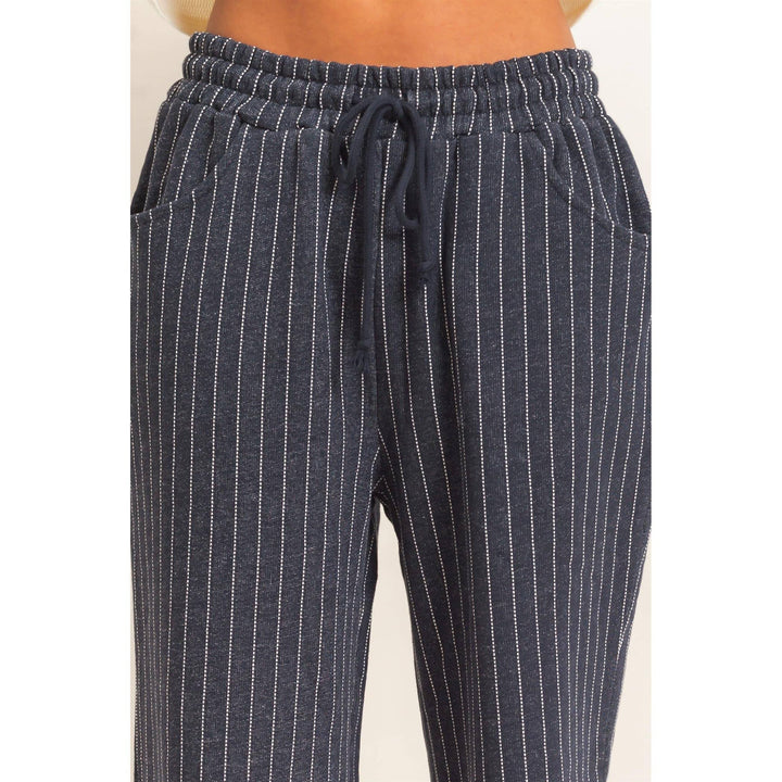 Pinstripe drawstring