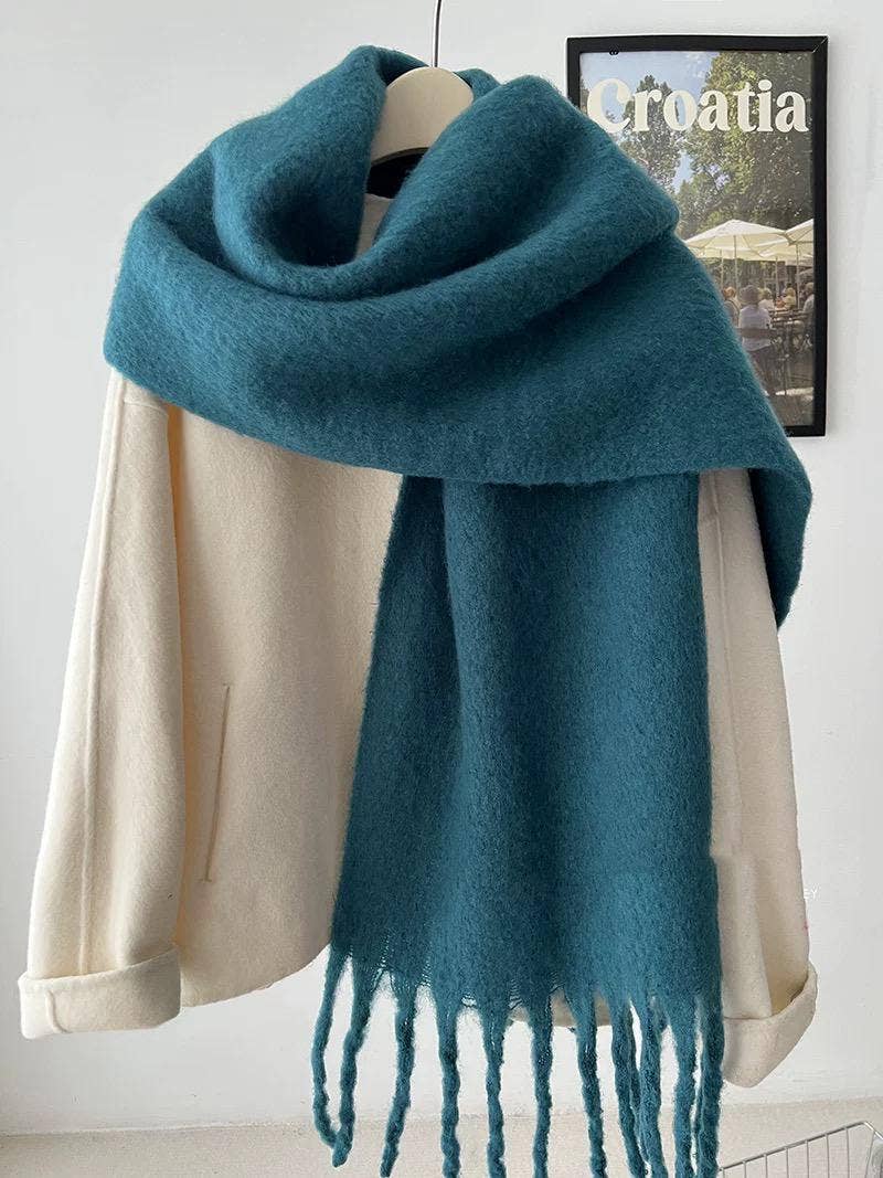Solid Scarf with Fringe
