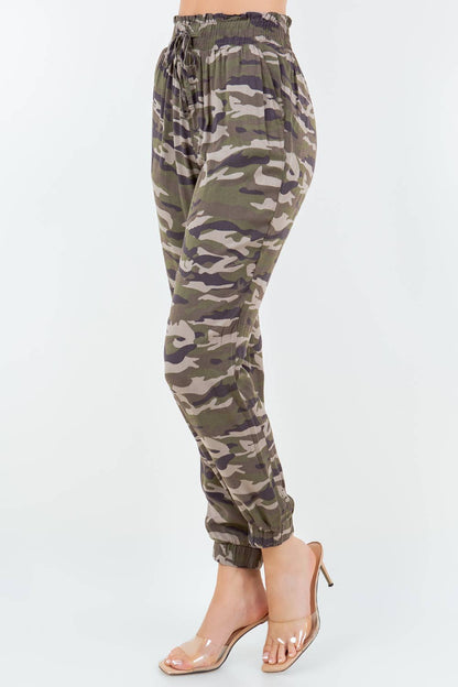 Rayon High Rise Camo Joggers