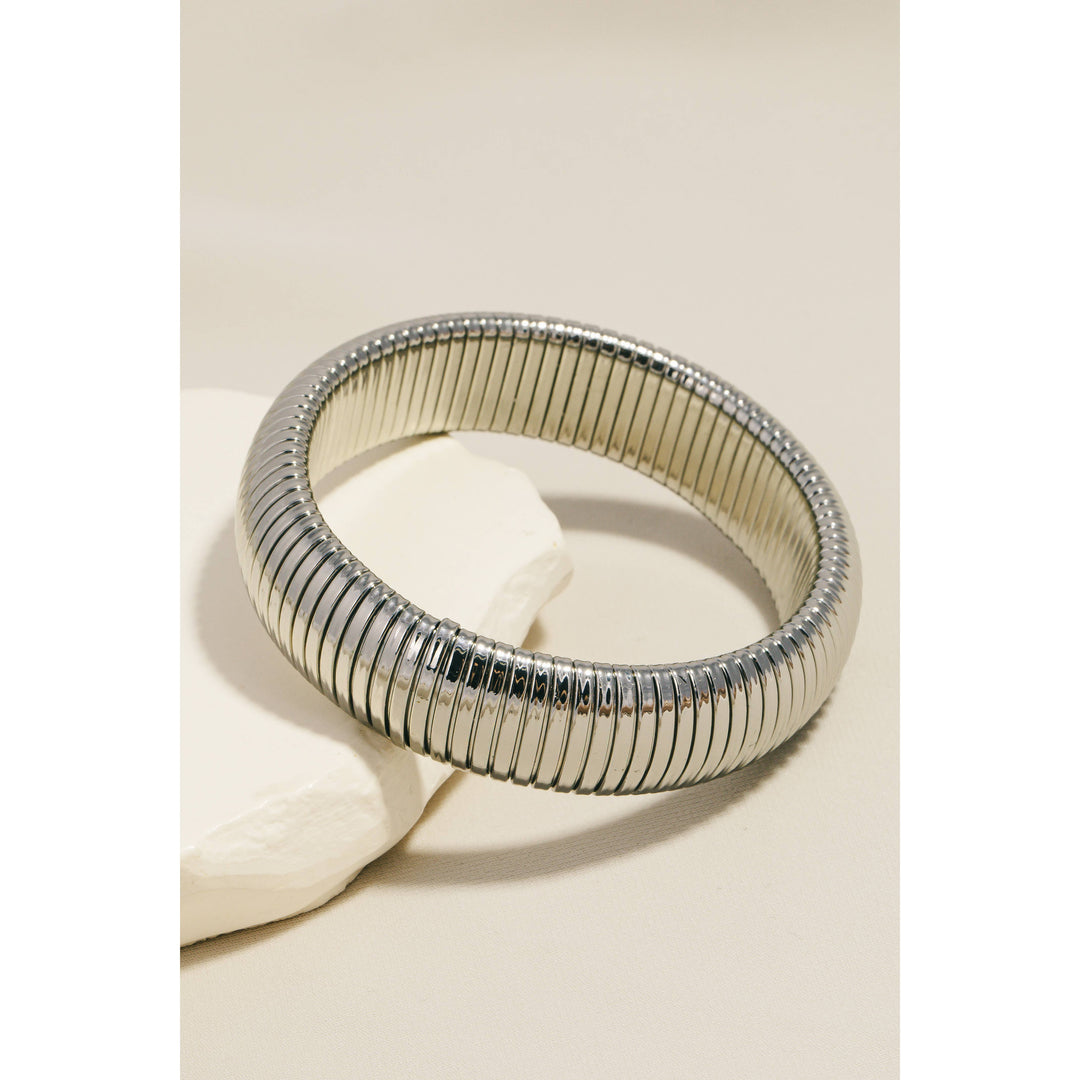Thick Elastic Metallic Bangle Bracelet