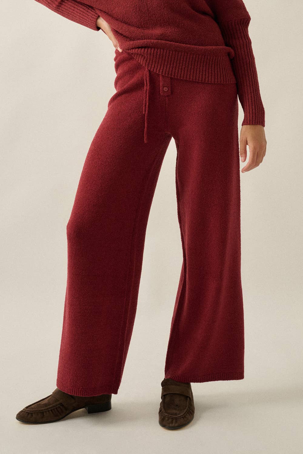 Knit Split-Hem Pants