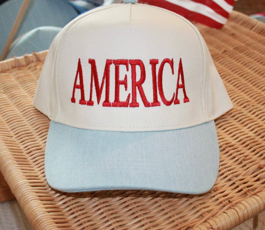 America - Light Denim/Red