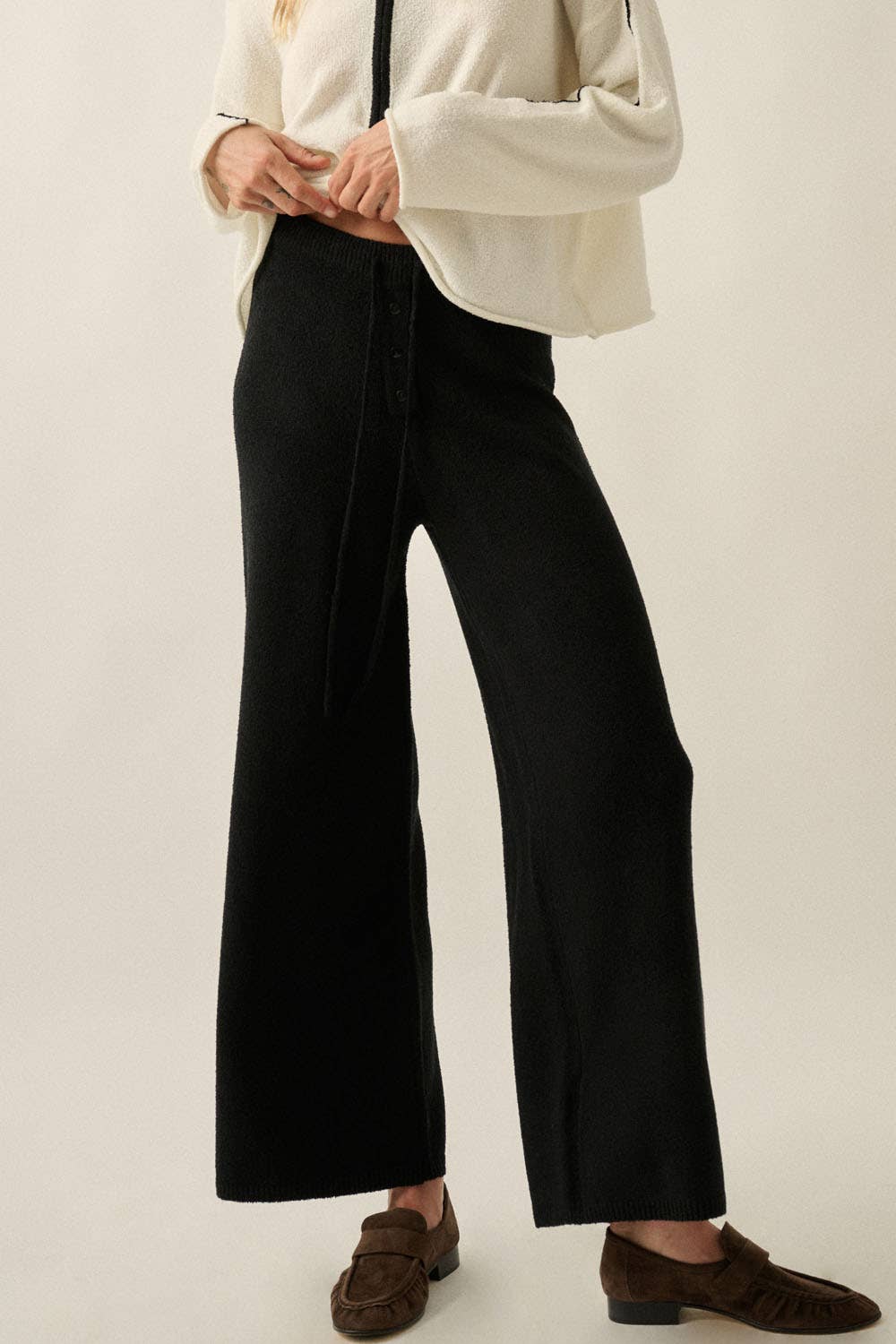Knit Split-Hem Pants