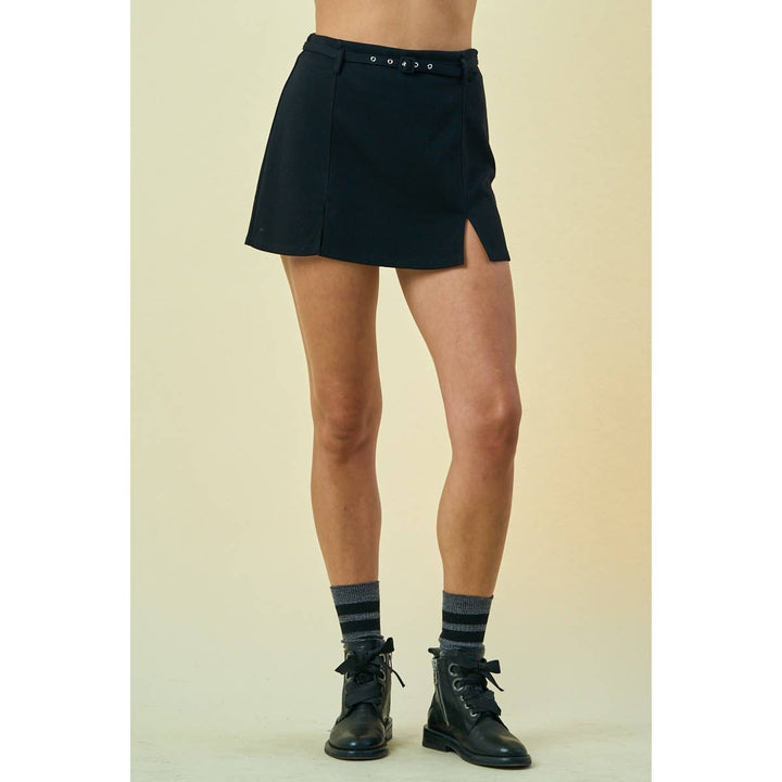 Side Slit Belted Skort