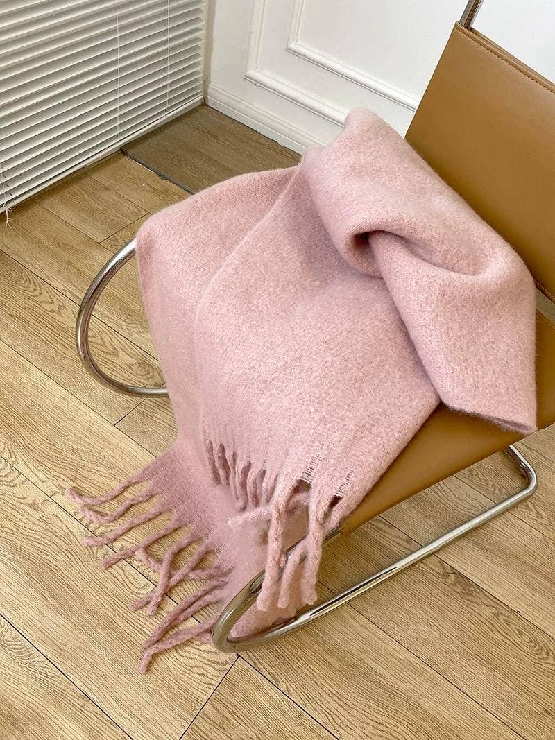 Solid Scarf with Fringe