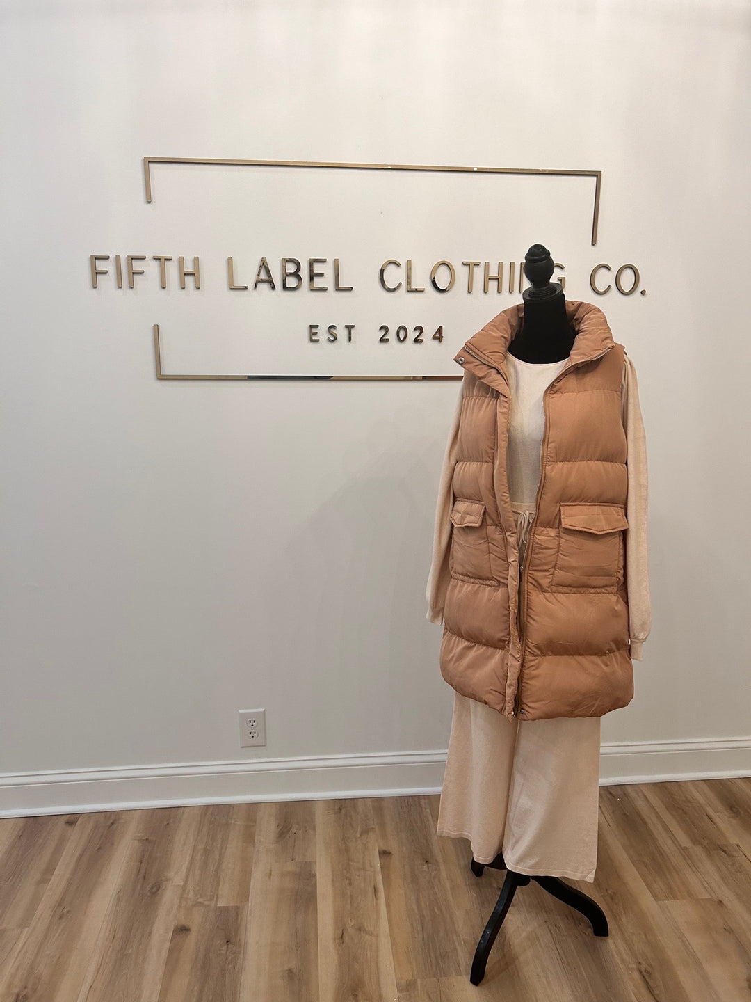 Zip Up Pocketed Longline Puffer Vest