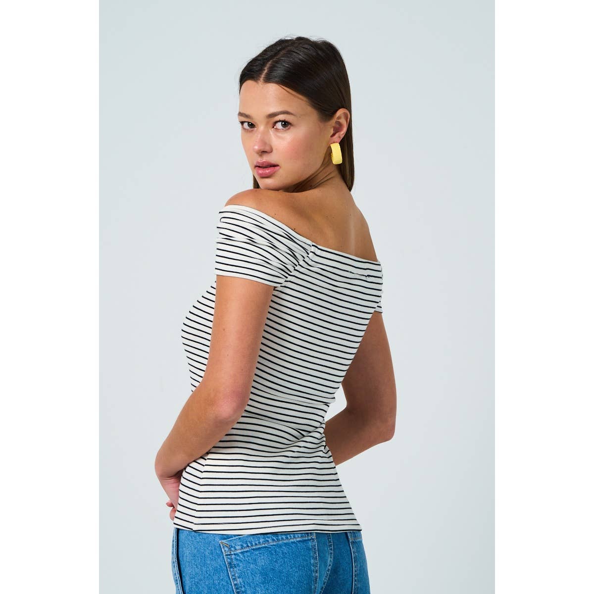 Off The Shoulder Striped Top