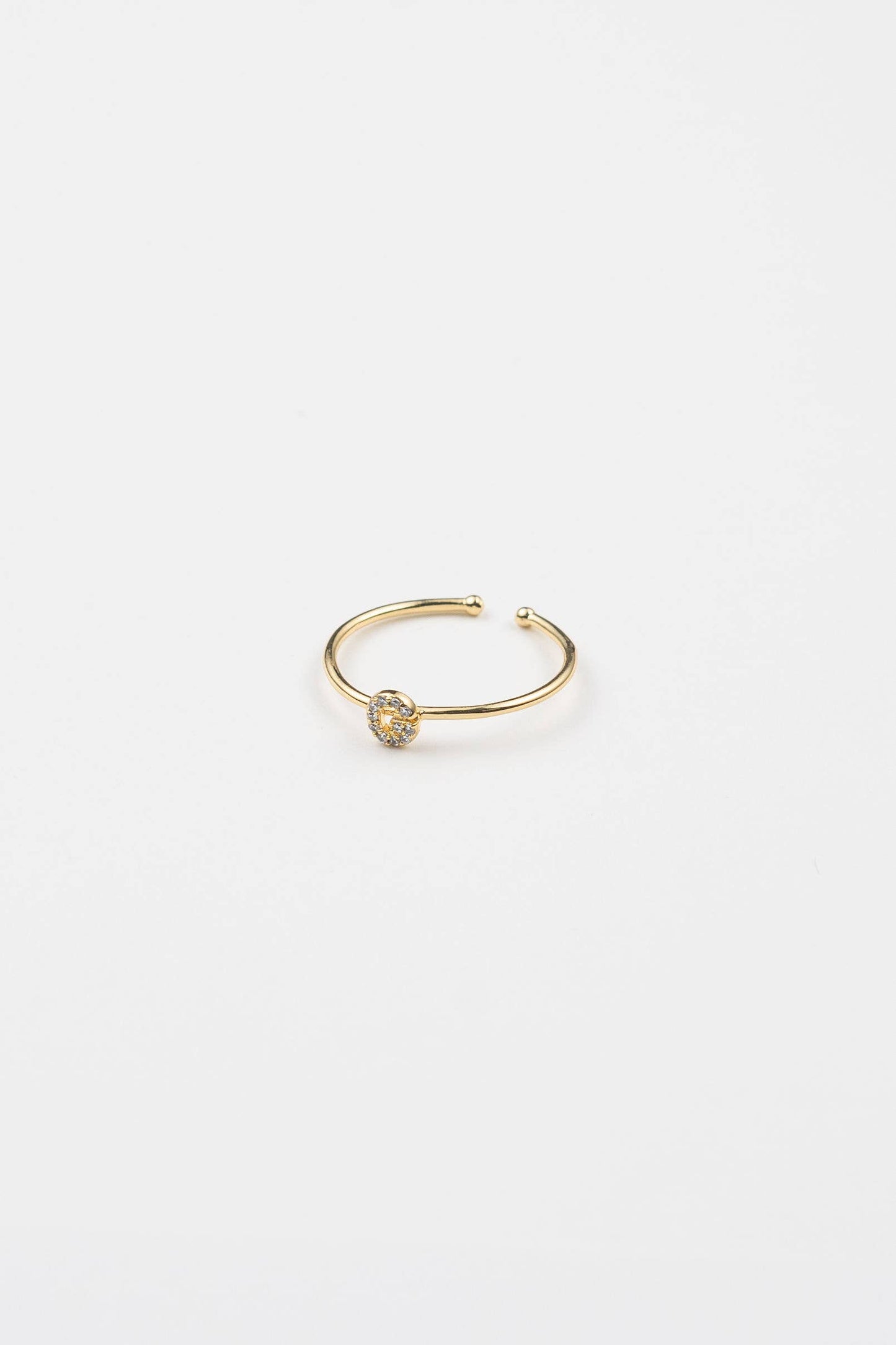 18K Gold Shiny Adjustable Initial Ring