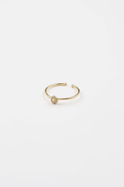 18K Gold Shiny Adjustable Initial Ring