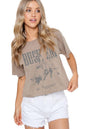 Buck 'Em Graphic S/S Washed Faux Crop Tee