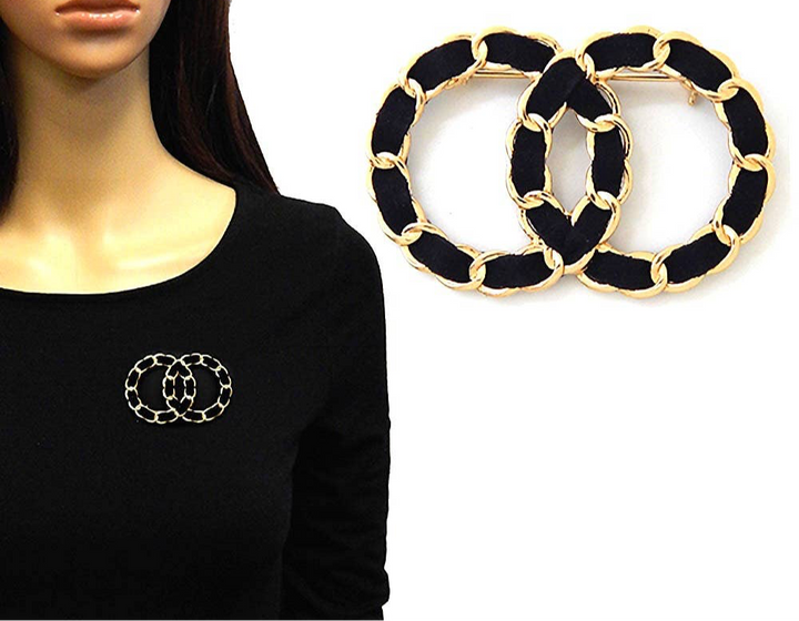 Double O Cloth Inserted Brooch Pin