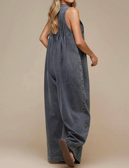 V-Neck Sleeveless String Tie Jumpsuit