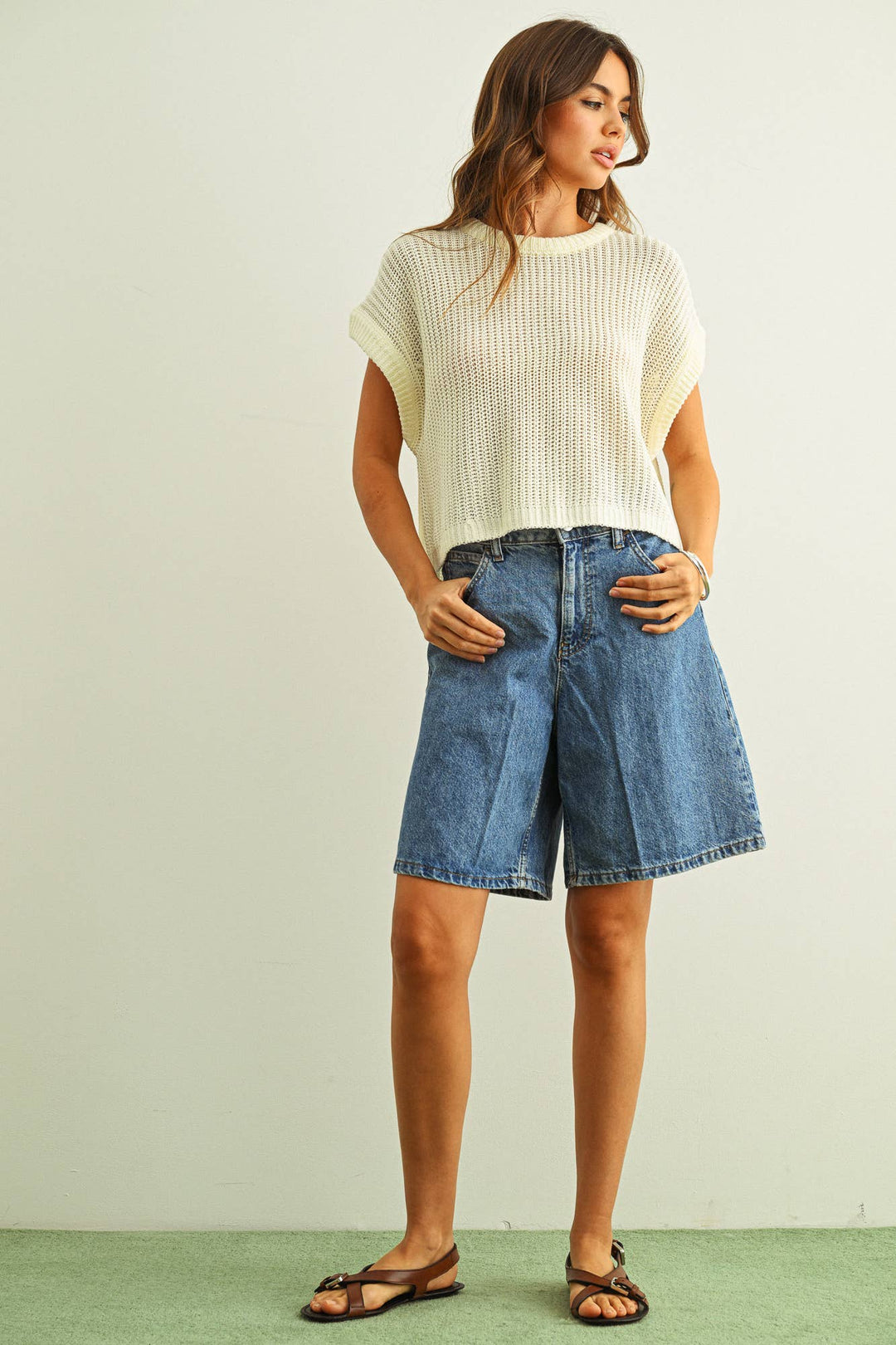 DOLMAN SLEEVE KNITTED TOP