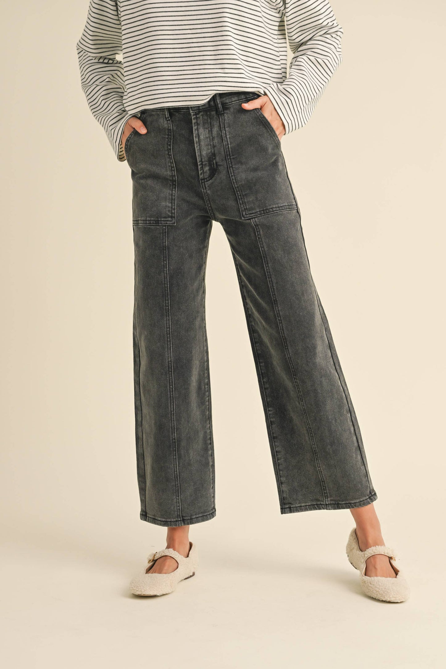 PANELED STRETCH PANTS