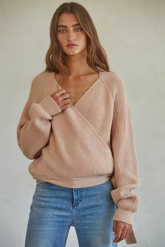 HEARTFELT WRAP SWEATER