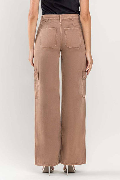 HIGH RISE UTILITY CARGO WIDE JEANS