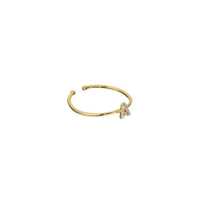 18K Gold Plated Adjustable Initial Ring