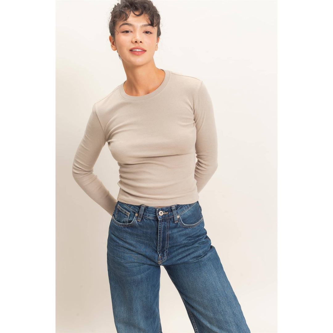 Crew Neck Long Sleeve Top