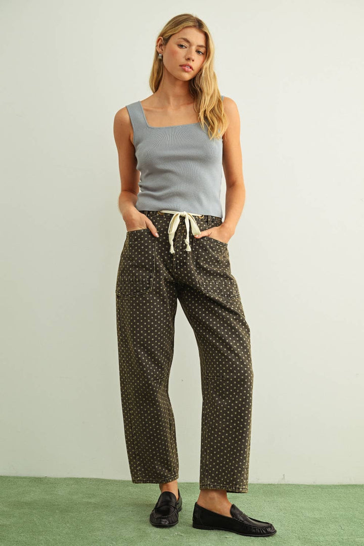POLKA DOT BARREL PANTS
