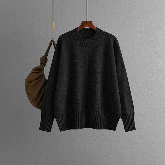 Solid Color Loose Knit Sweater