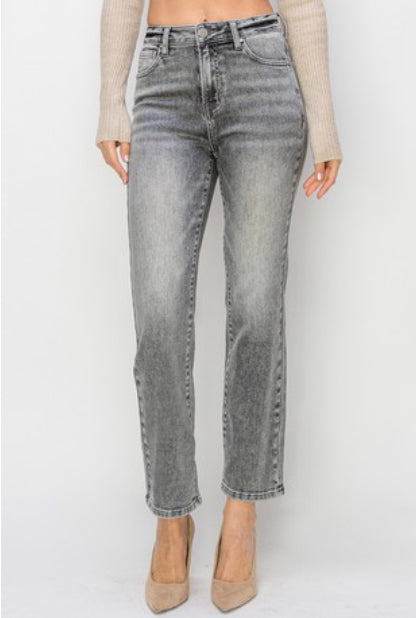 RISEN HIGH RISE CROP STRAIGHT JEAN