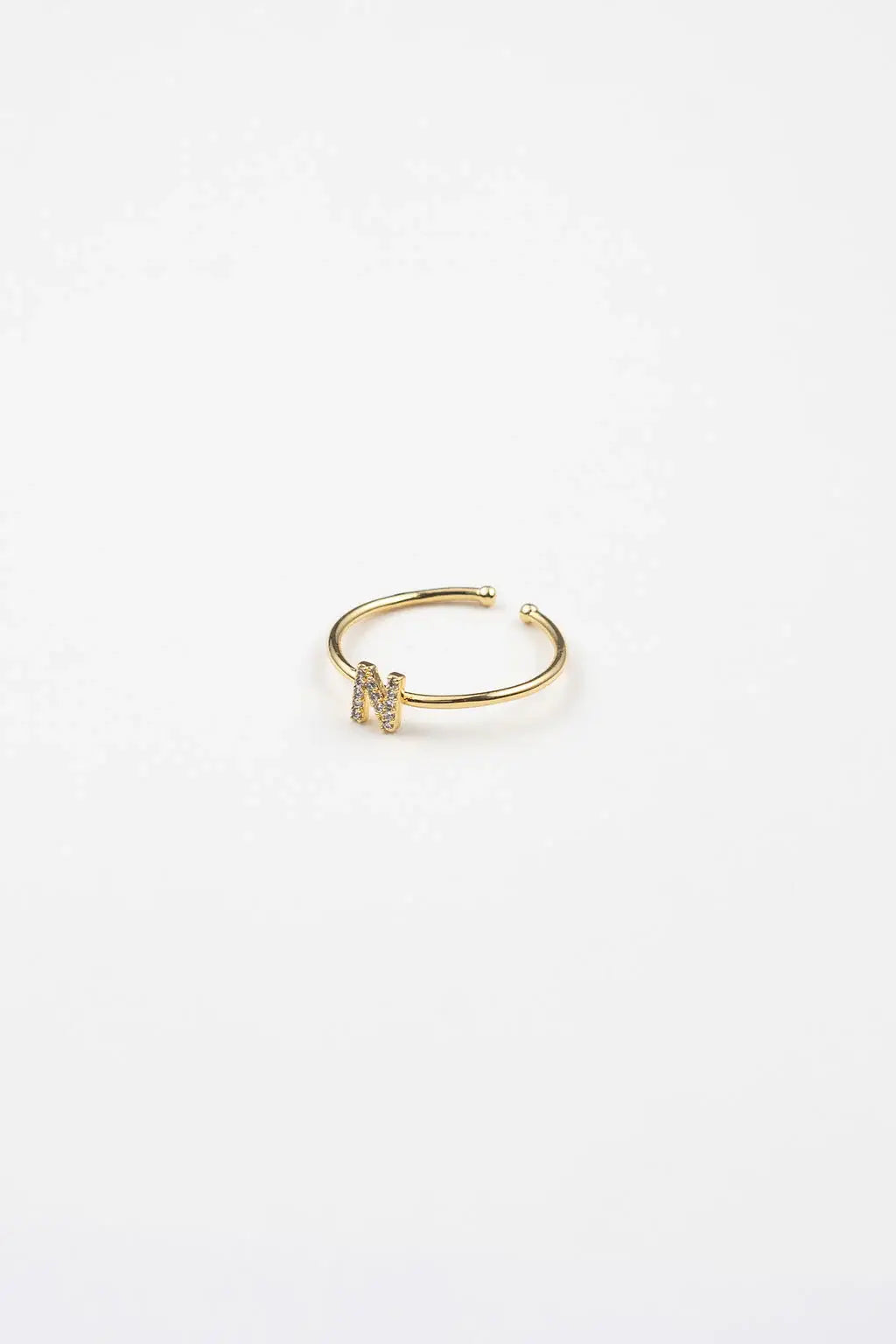 18K Gold Plated Adjustable Initial Ring