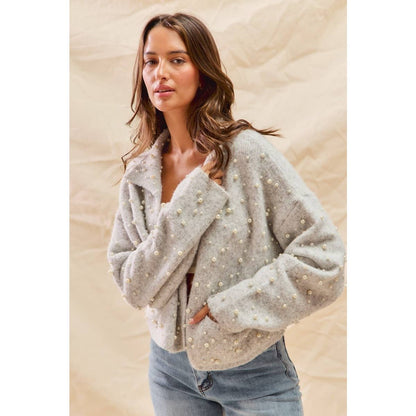 Pearl Embellished Soft Knit Cardigan