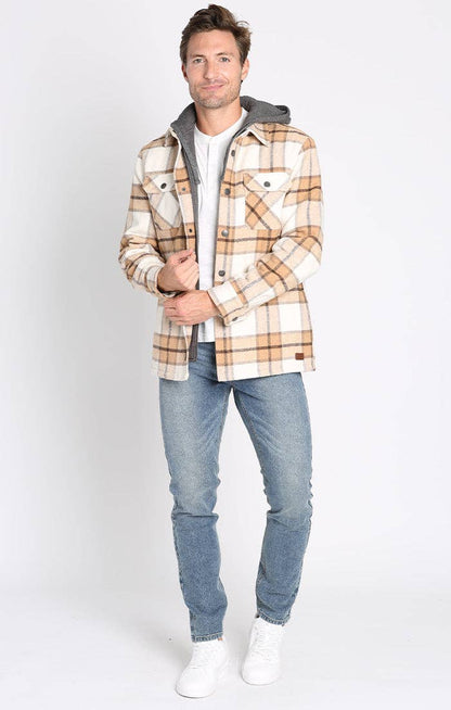 Cream Wool Blend Hooded Jacket