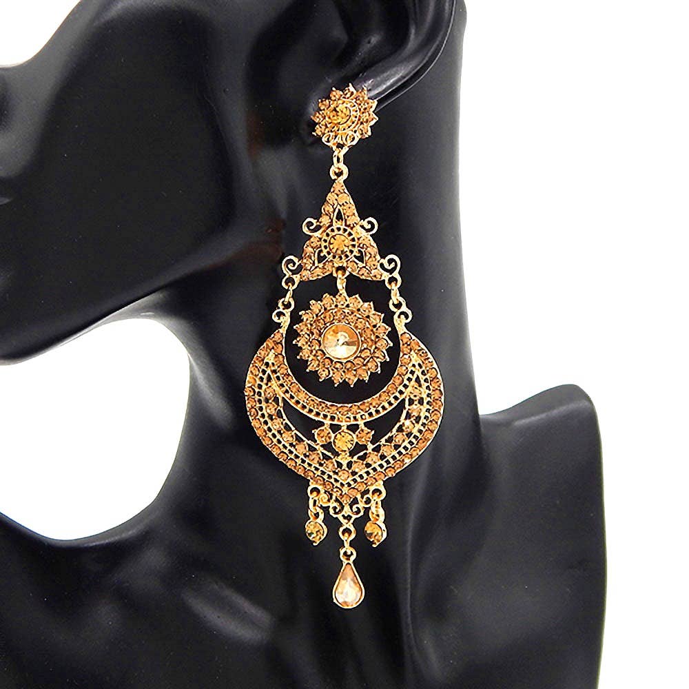 Chunky Rhinestone Chandelier Earrings