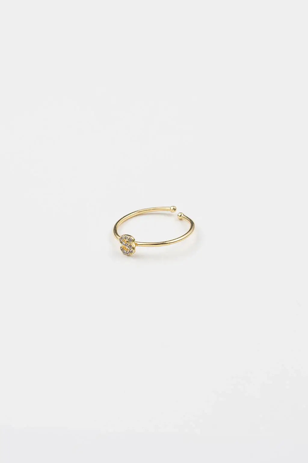 18K Gold Plated Adjustable Initial Ring