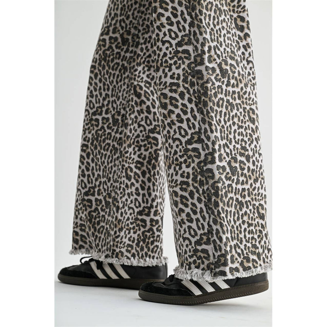 LEOPARD HIGH-RISE WIDE LEG