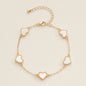 Elegant Gold Heart Charm Bracelets in Vibrant Enamel Colors