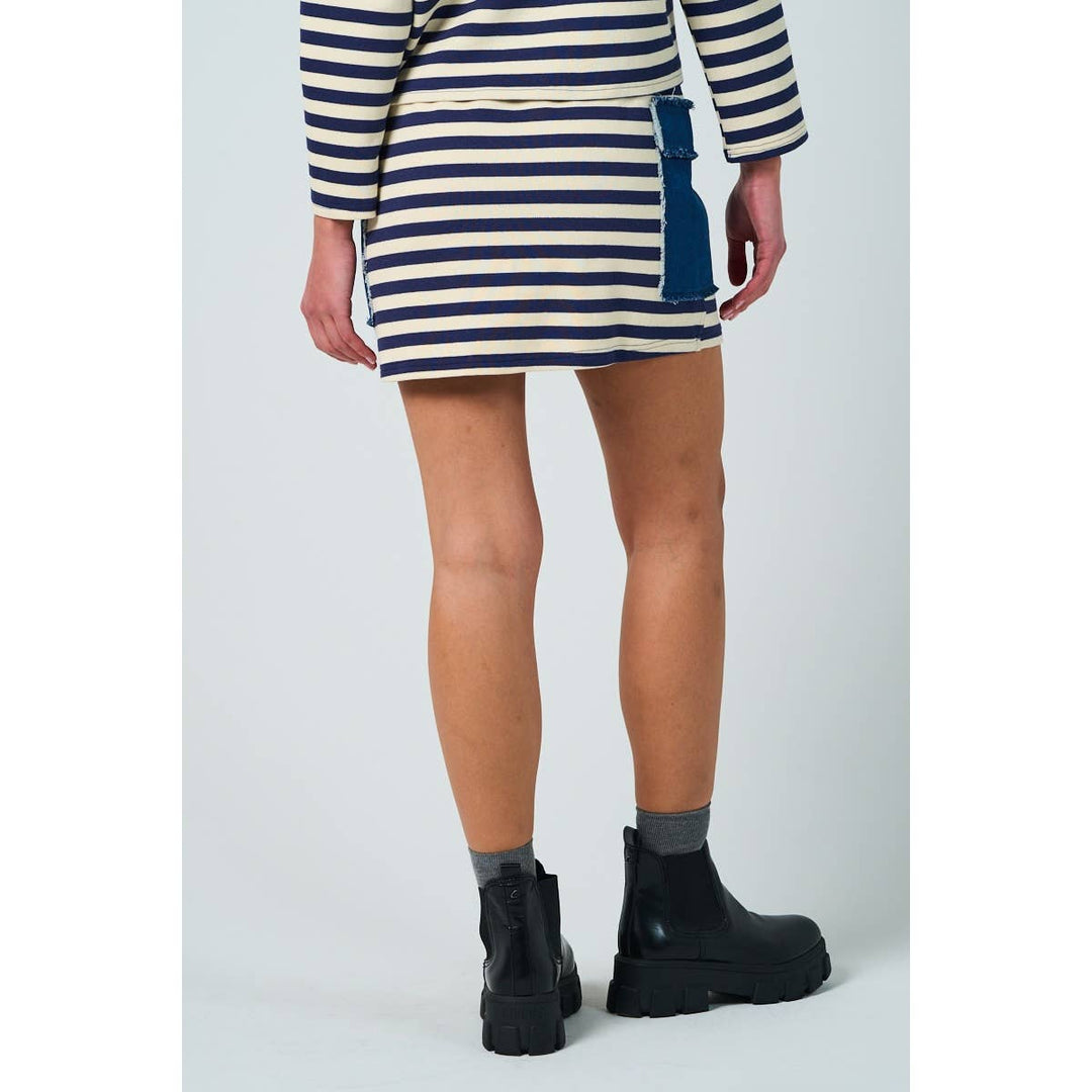 Striped Denim Pocket Skirt