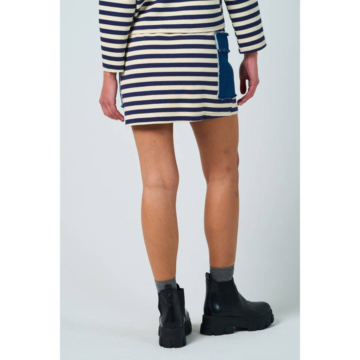 Striped Denim Pocket Skirt