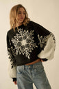 Snowflake Jacquard-Knit Dolman-Sleeve Sweater