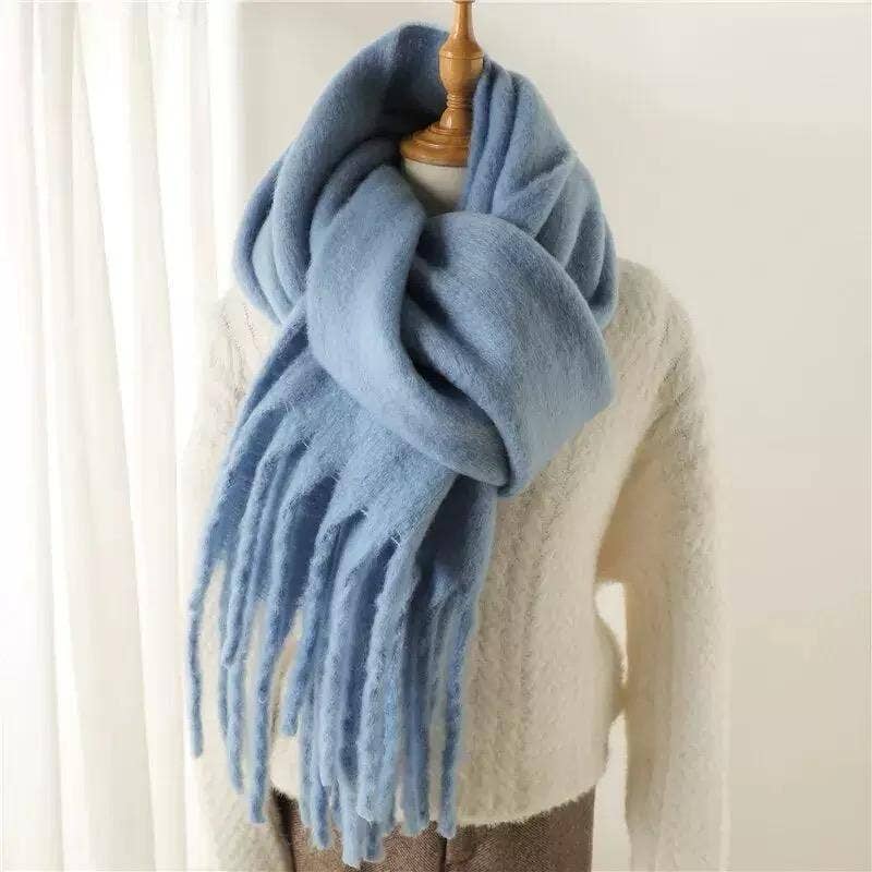 Solid Scarf with Fringe