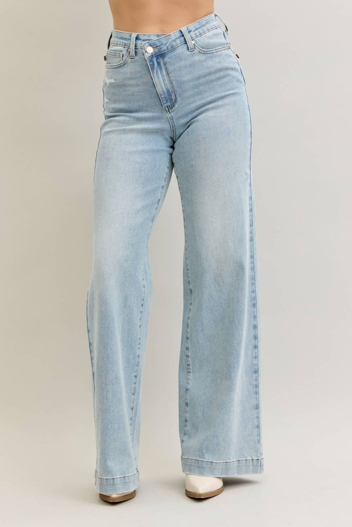 Judy Blue HW Criss-Cross Wide Leg
