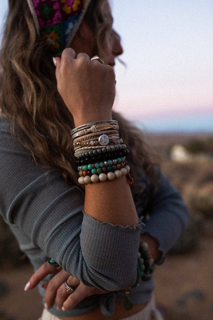 Bohemian Goddess Charmed Bracelet - Beige