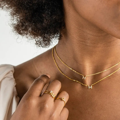 18K Gold Plated Adjustable Initial Ring