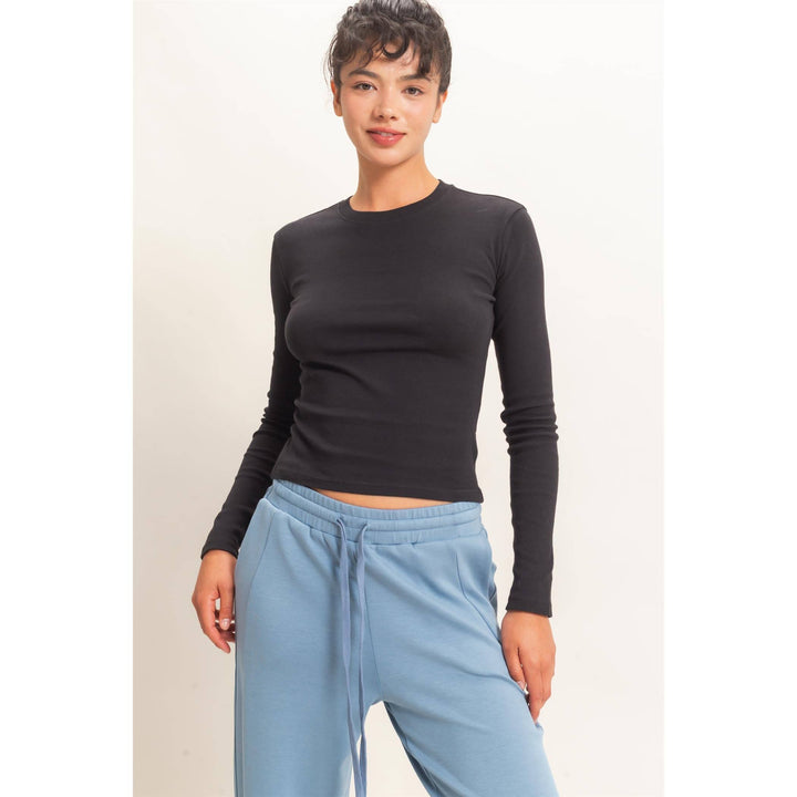 Crew Neck Long Sleeve Top