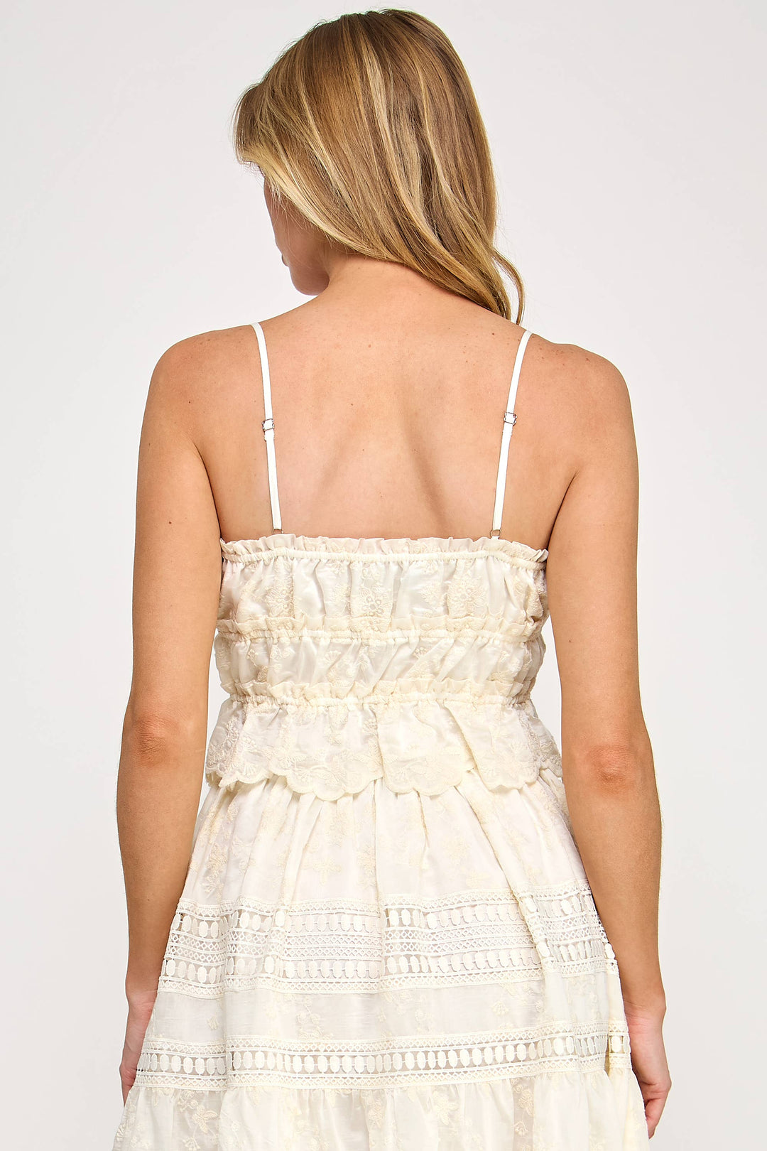 Lyric Tank Top - Eyelet Embroidered Square Neck