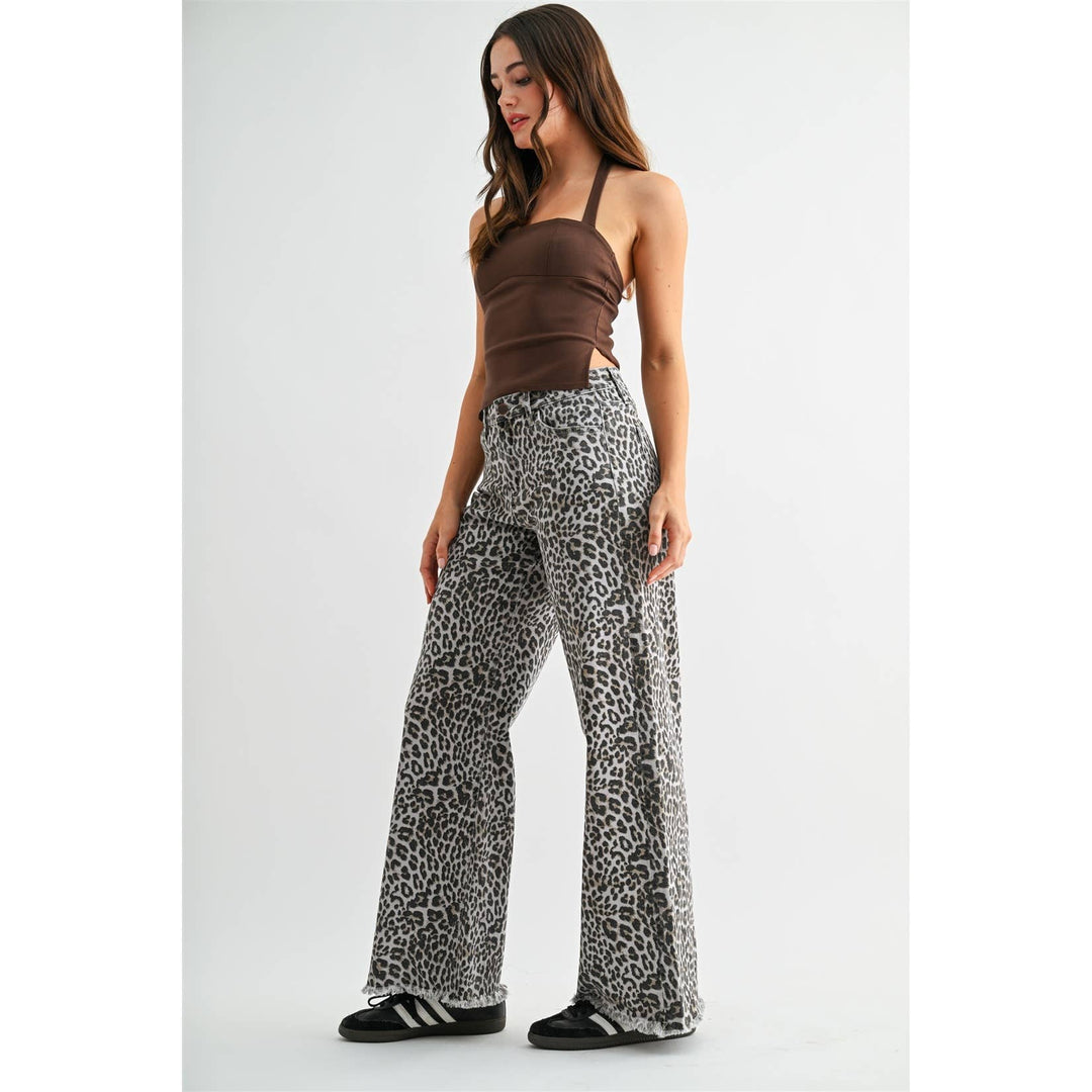 LEOPARD HIGH-RISE WIDE LEG