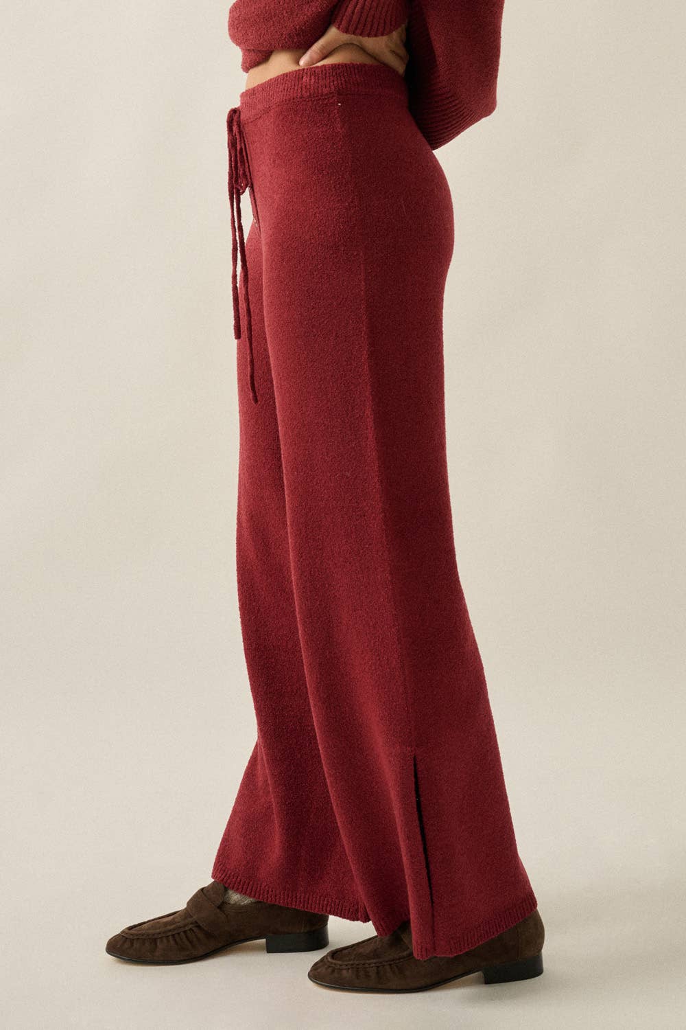 Knit Split-Hem Pants