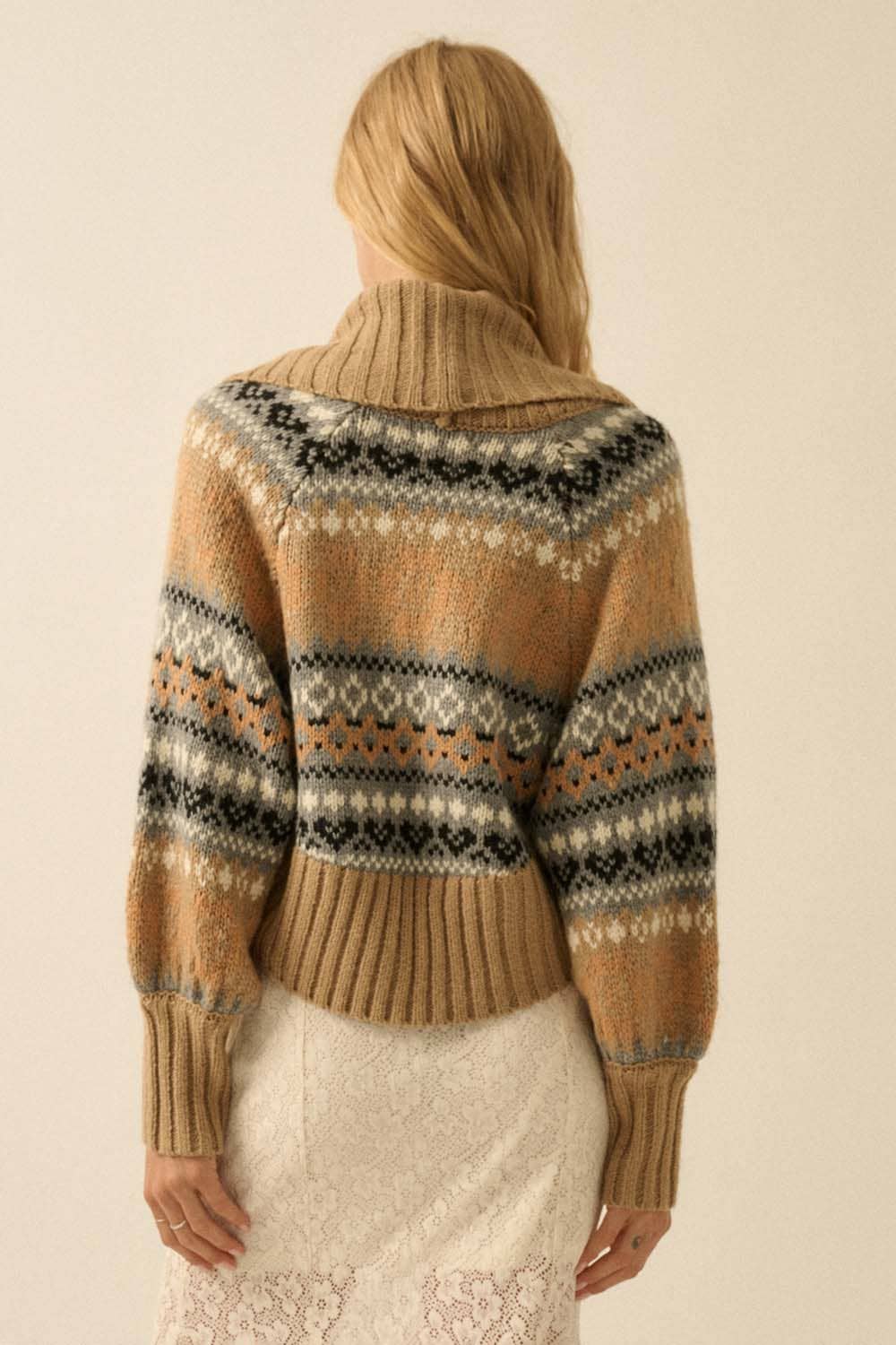 Alpine-Knit Shrug Cardigan and Tube Top Set