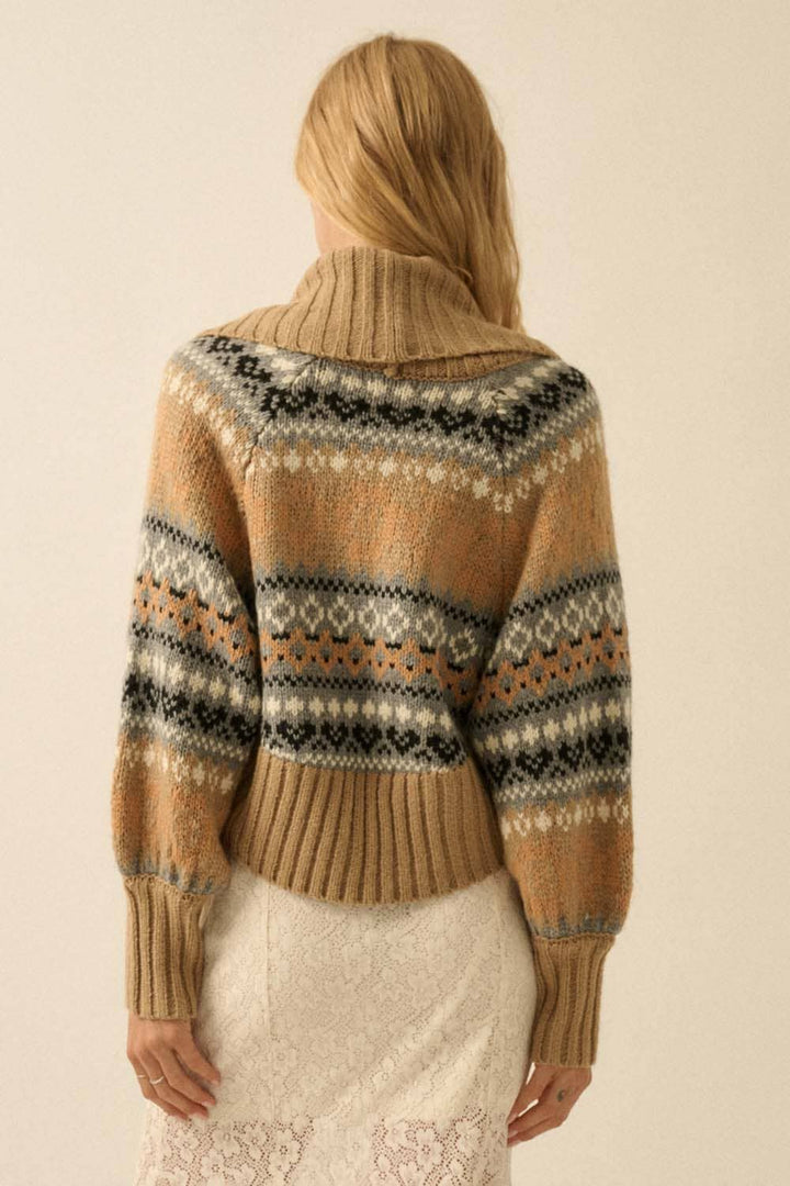 Alpine-Knit Shrug Cardigan and Tube Top Set